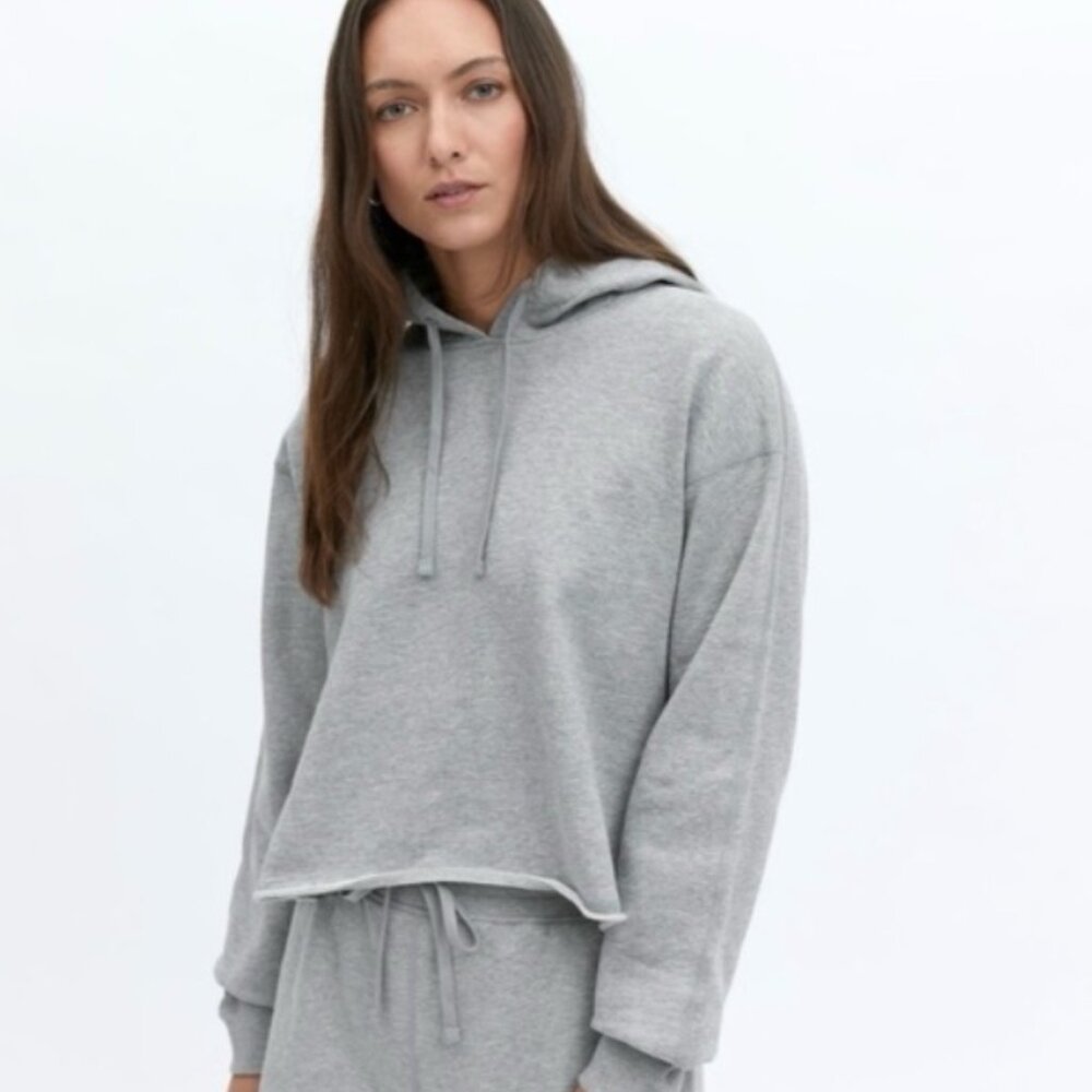 Reigning Champ Lightweight Terry Cut-off Hoodie Heather Grey Size XS